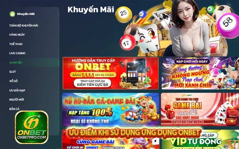 Ưu điểm khi sử dụng ứng dụng onbet